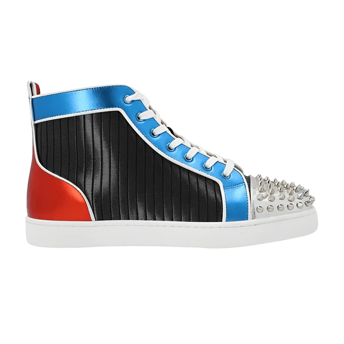 Christian Louboutin Lou Spikes Orlato Flat 'Pleated Metallic'