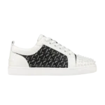 Christian Louboutin Louis Junior Spikes Orlato Flat 'CL Monogram - White Black'