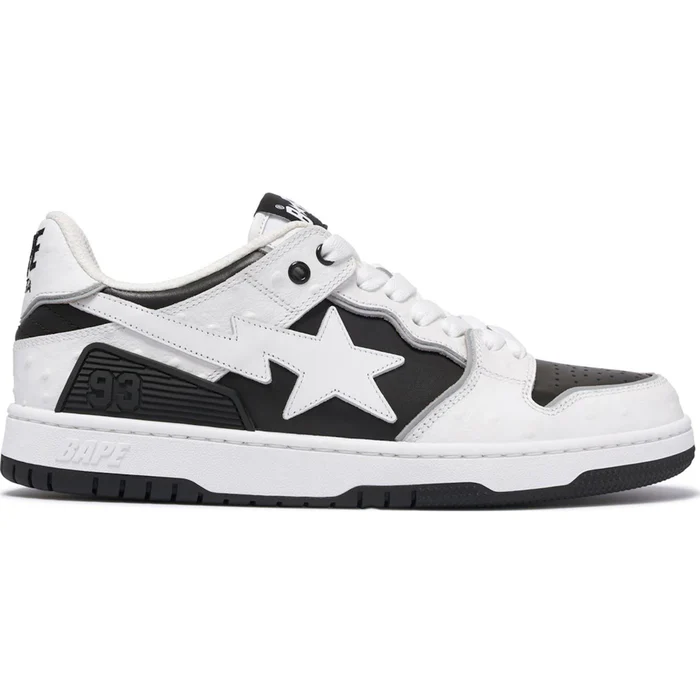 A Bathing Ape Sk8 Sta #1 Ostrich Pack White Black