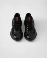 Patent Leather and Technical Fabric Prada America's Cup Sneakers - Black - Image 3