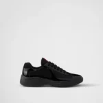 Patent Leather and Technical Fabric Prada America's Cup Sneakers - Black