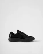 Patent Leather and Technical Fabric Prada America's Cup Sneakers - Black