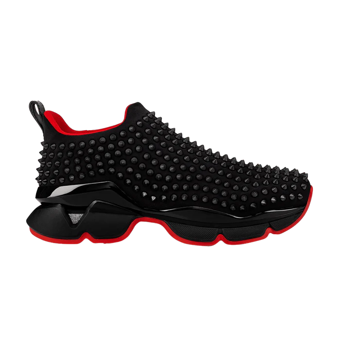 Christian Louboutin Spike Sock Black Red