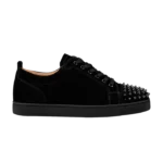 Christian Louboutin Louis Junior Spikes Veau Velours Sneaker Black