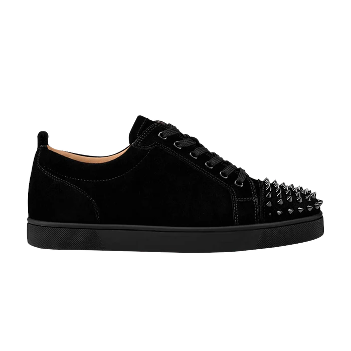 Christian Louboutin Louis Junior Spikes Veau Velours Sneaker Black