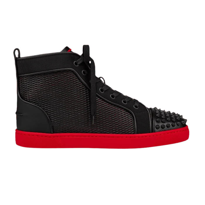 Christian Louboutin Lou Spikes Orlato Flat 'Black Red'