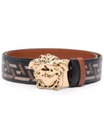 Medusa Head Greca-Print Belt