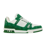 Louis Vuitton Trainer Green Monogram Denim White
