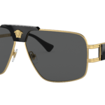 VERSACE VE2251 Gold - Men Luxury Sunglasses, Dark Grey Lens