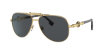 VERSACE VE2236 Gold - Unisex Luxury Sunglasses, Dark Grey Lens