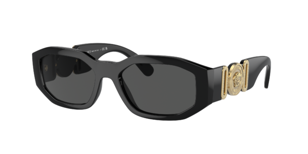 VERSACE VE4361 Biggie Black - Men Luxury Sunglasses, Dark Grey Lens